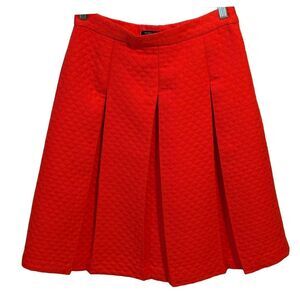 Mario Serrani Italy A-line Pleated Midi Skirt Women's Size 4 Red